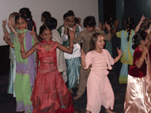 Students from Kellyville Public School perform their Bollywood dance routine at the Forum.