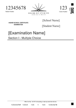 HSC multiple choice answer sheet