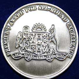 Premier's award medal for all-round excellence