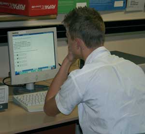 Student sitting for the CST