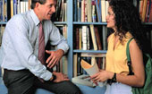 decorative image of teachers in a library