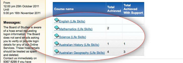 Stage 5 Schools Online screen shot